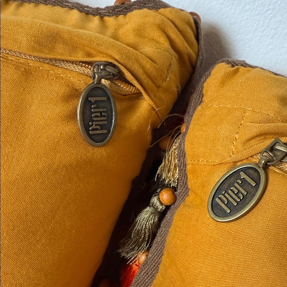 Set of Pier 1 Velvet boho pillow with tassels - Picture 4 of 13